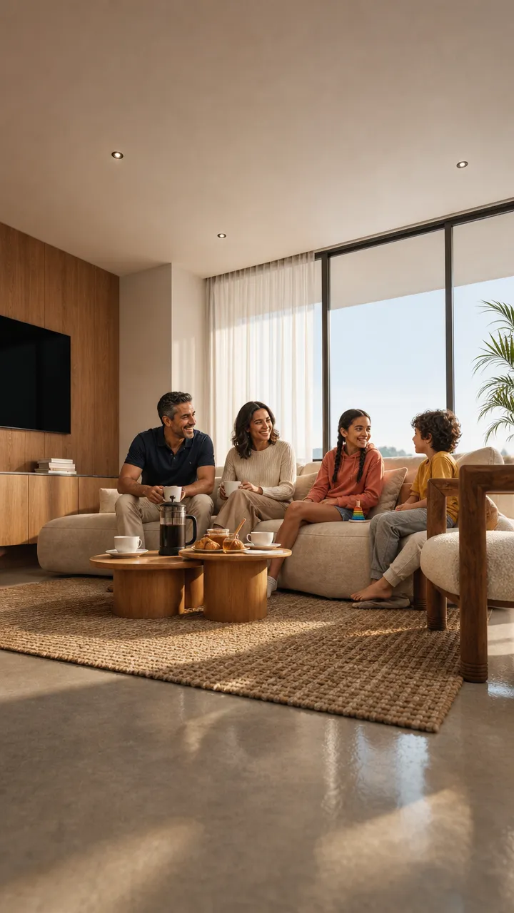 Familia reunida en la sala